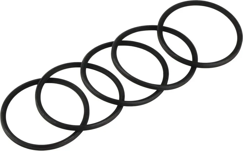 Fünf schwarze Gummidichtungen in Form von Ringen, die übereinander angeordnet sind. Hersteller ist Bosch.